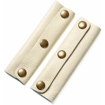 2 stk håndveskehåndtak i skinn, bagasjehåndtak, myk veskestropp-puteidentifikator for reiseveske koffert tote bag lommebok, beige