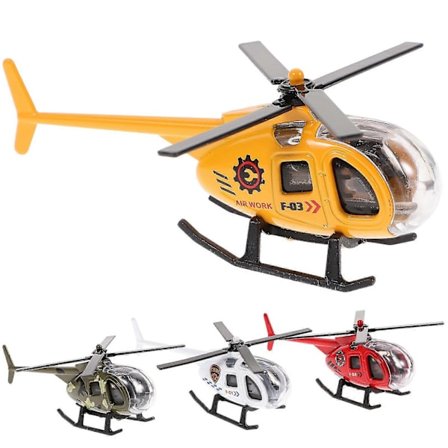 4 st Barn Metall Helikopter Dekoration Barn Flygplansmodell Ny Metall Flygplansmodell Prydnad -Sy
