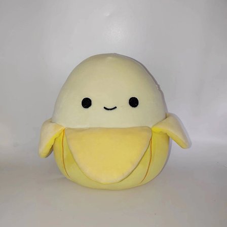 20 cm, gul banan kudde, plyschleksak