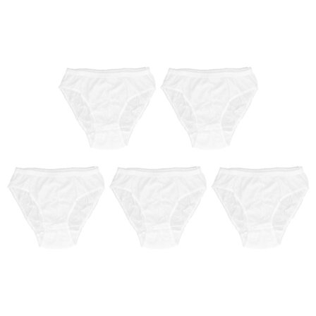 5 stk. Kvinder Engangs Bomulds Barsels Undertøj Rejse Hvid XXL