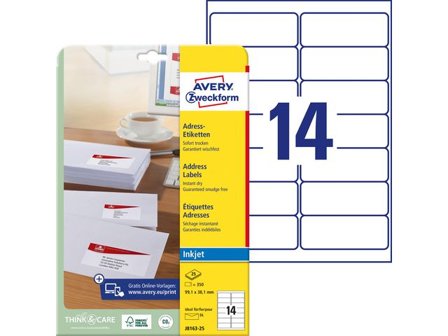 AVERY Etikett QuickDry 99,1x38,1 350/fp - Lyreco - Emballage och lagerutrustning - Etiketter och godsmärkning - Adressetiketter