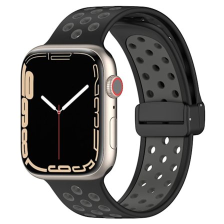 Silikonearmbånd Sport Apple Watch 38/40/41 mm Sort/Grå