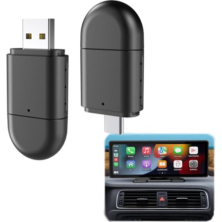 Trådløs Carplay og Android Car Adapter 2 i 1 Dobbel Usb-C Plugg For Iphone Ios 10+/Android 11+