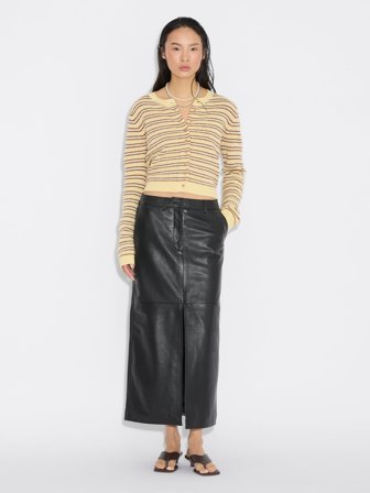 Holzweiler Leather Midi Skirt - Black - Women's - XS