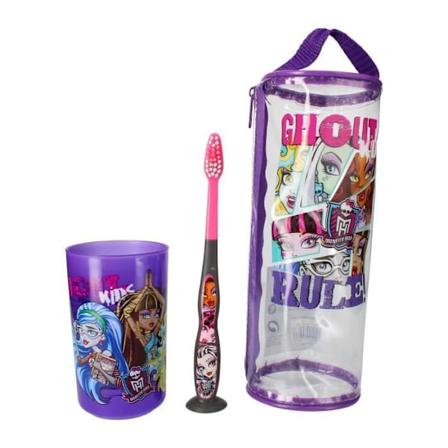 Tannbørste + kopp + pennal - Barnekit - Monster High