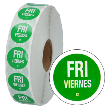 ETIKETT FRIDAY GREEN DOT 2000