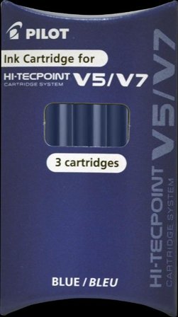 PILOT Refill Hi-Tecpoint V5/V7 blå 3/fp - Lyreco - Kontorsmaterial - Pennor - Pennpatroner