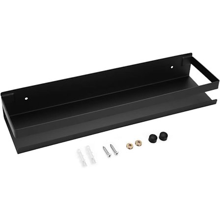 Rostfritt stål för badrumstillbehör - Väggmonterad hylla för kök, badrum, hotell (40 cm, svart)