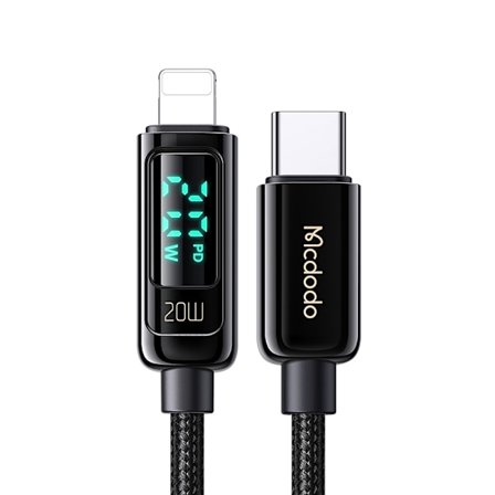 McDodo CA-881 USB-C-Lightning-kabel, LED-display, QC4.0,5A,1.2m