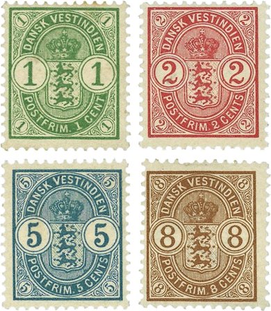 Dansk Vestindien 1900-1903 - AFA 16-17+22-23 - Ubrugt