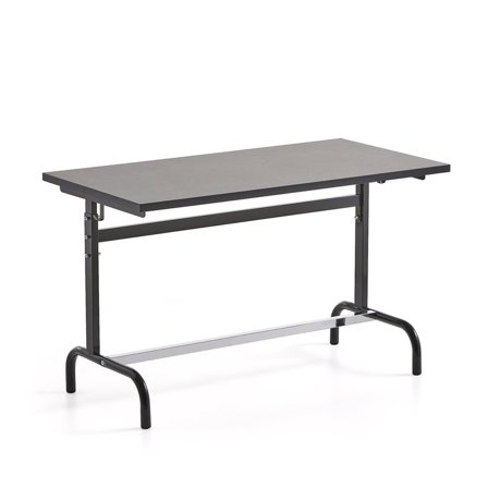School desk 184, sound-absorbing linoleum, anthracite grey/dark grey