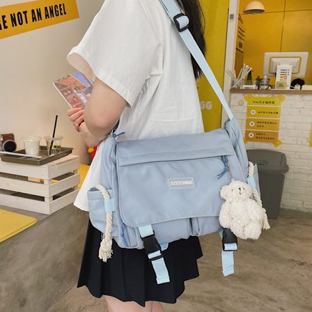 Koreansk stil moderigtig afslappet stor kapacitet studenter rygsæk, pigers crossbody taske, skuldertaske, damestil