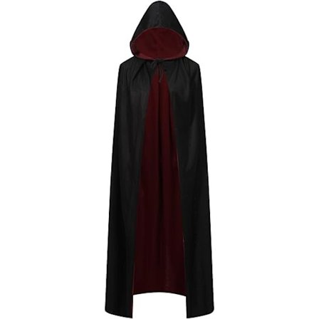 Vendbar Kappe Kvinder, Stand Collar Kappe Børn, Sort og Rød Kappe med Hætte, Lilla Kappe, Halloween Julekostume
