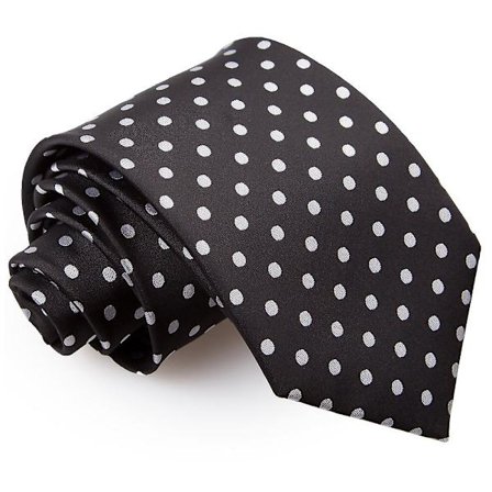 Svart Polkadot Klassisk Slips (FMY)