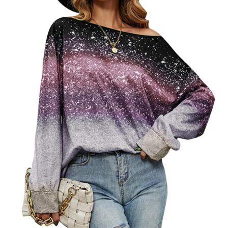 T-shirt Med Rund Hals, Färgblock För Damer