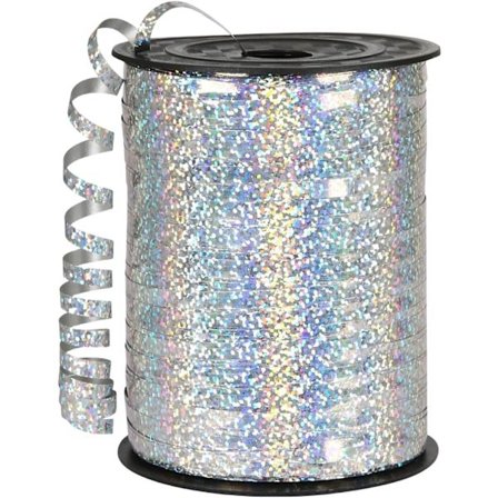 500 yards sølv krullebånd 5 mm til balloner, 457 m plisseret ballonbånd, ballonsnor, skinnende metalliske bånd til gaveindpakning