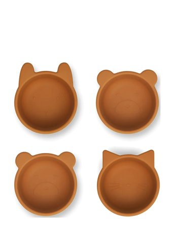 Liewood Malene Silicone Bowl 4-Pack - Brown - ONE SIZE