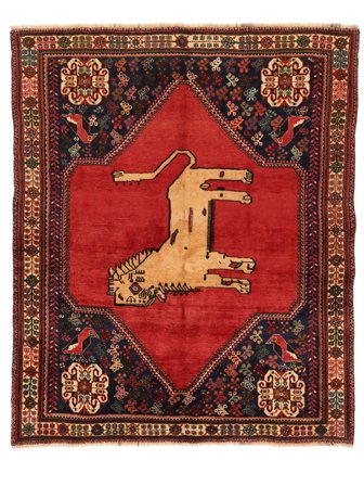 Orientalisk Ghashghai Fine Matta 160X194 Mörkröd/Svart Ull, Persien