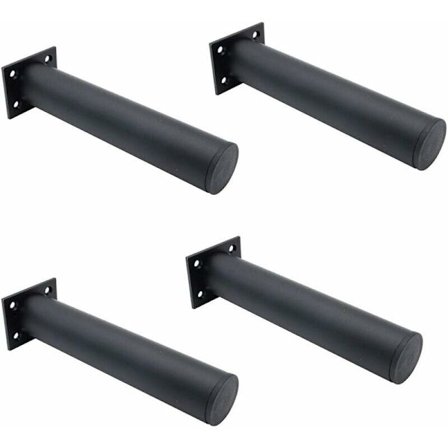 Sæt med 4 justerbare møbelben i mat sort, aluminiumlegering 38x200mm, TV-skab ben til skab sofabord, møbelsofastøtteben