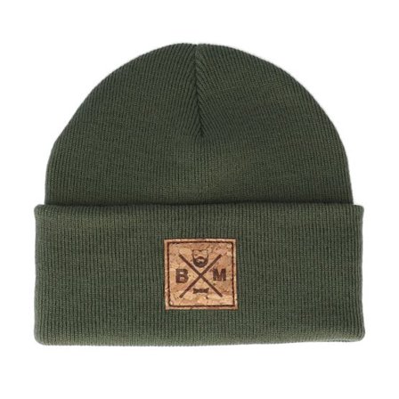 Bearded Man - Grön cuff Beanie - Bm Cross Patch Olive Green Beanie @ Hatstore