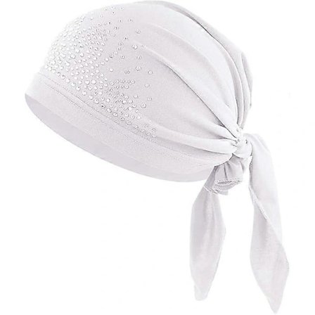 【PP】Svedabsorberende Skull Cap Hue Hjelmforing Hurtigtørrende Bandana Hovedbånd Cykelhoved Pirattørklæde Kemoterapi Hue Hvid