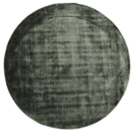 Brooklyn Ø 300 Large Dark Green Plain (Single Colored) Round Rug