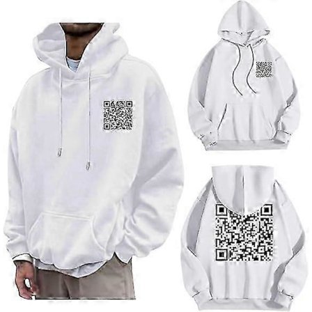 F**k You QR-kode Hettegenser Morsom QR-skannekode Vits Hettegenser Unisex, Unisex Oversize Hettegenser Sweatshirt Skjorter Topper S-5XL