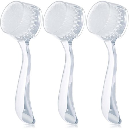 3 stk. Ansigtsbørste Rense Manuel Akryl Håndtag Ansigts Skrubber Bløde Børstehår Eksfolieringsrenser Værktøj Scrub Eksfolierende Børste