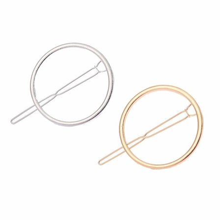 10-pack ihåliga ringar runda geometriska metallhårnålar