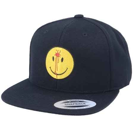 Iconic - Svart snapback Caps - Smiley Headshot Black/Yellow Snapback @ Hatstore