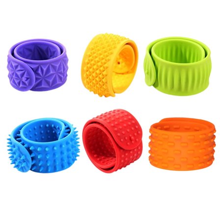 Sensorisk Sten Silikone Tekstur Slap Armbånd Til Voksen Studerende Håndafslapning 6 stk