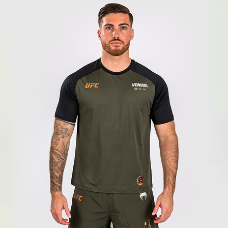 Kampsportstøj UFC Adrenaline by Venum Fight Week Mens Dry-tech T-shirt Khaki/Bronze - Bodyman.dk