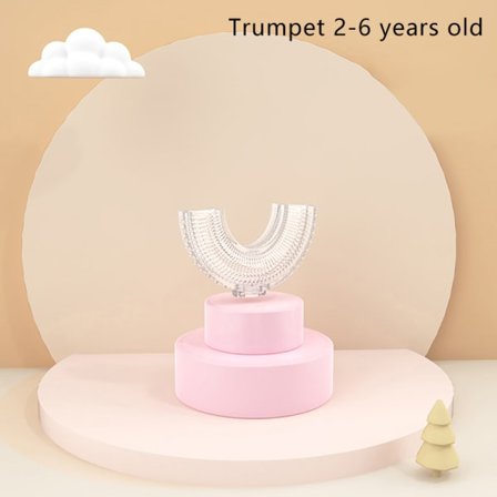 Barntandborste 360° U-formad borste Oral Cleaner Baby 2-6 Rosa