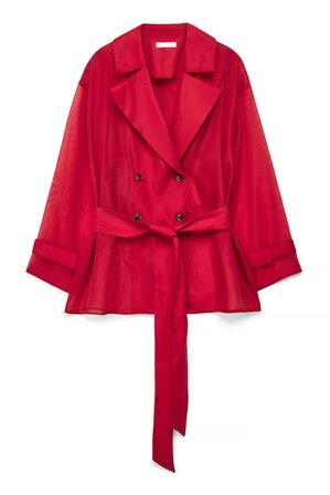 Pelin x NA-KD Organza Belt Detail Blouse - Bluser - Rød - EU 38