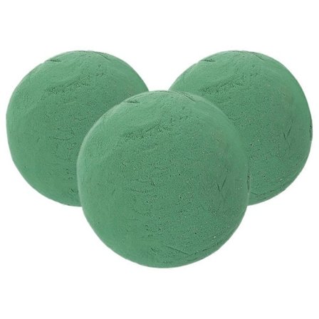 3 stk. Blomsterkugle Blomster Skum Svamp Grønt Frisk Blomsterskum Mudder Blomster Våd Skum