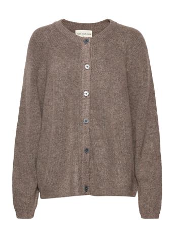 Time Rib Cardigan Strikket Trøje Cardigan Beige Moshi Moshi Mind