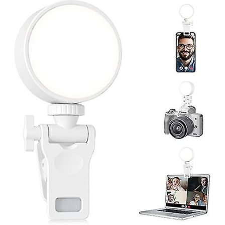 Telefon Ringlys, Clip-On Oppladbart Bærbart Selfielys for Selfier og Videoopptak(h})