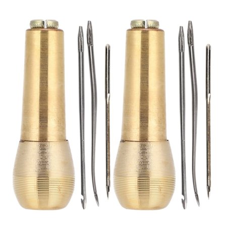 2 sett kobberhåndtak syål taper skinnsko reparasjonsverktøy skinnhåndverk nålsett