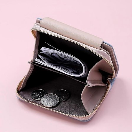 Ny Damplånbok Löv Hasp Koppling Märkesdesignad Student Läder Mini Myntväska Kvinnlig Korthållare Pengaväska (Blå) QYRoadWolf