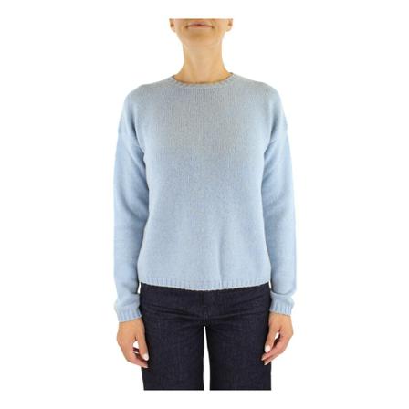 Roberto Collina, Round-neck Knitwear Blauw, Dames, Maat:S
