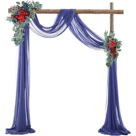 Hääkaaren koristekangas, tummansininen taustaverho, 1 paneeli, tylli kattoon