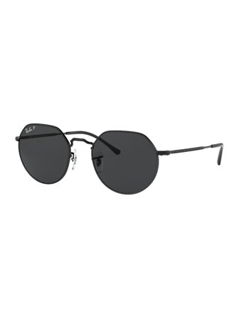 Ray Ban Unisex Sunglasses with a frame made of metal in black and lenses made of glass in black