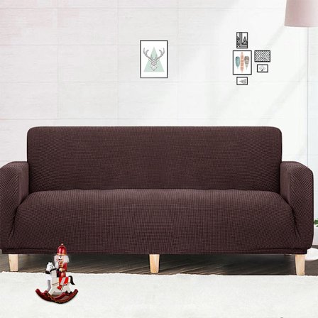 Mörkbrun; Fyrsitssoffa (235×300 cm); Sofföverdrag, universaltyg, enkel-/dubbel-/tresitsig, elastisk, heltäckande, anti-kattklösöverdrag