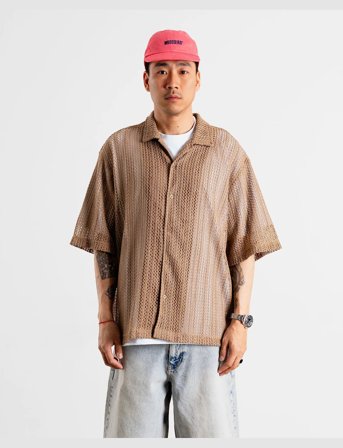 Woodbird Wbwang Lace Shirt - Brown - L
