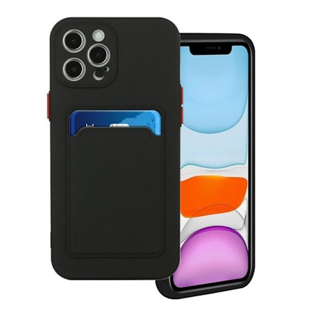 iPhone 12 / iPhone 12 Pro skal med korthållare - Svart