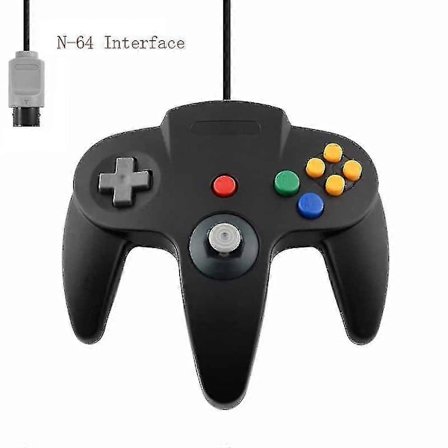 2 Pakke Klassisk Kablet N64 Kontroller Retro Spill 64-bit Gamepad Joystick Erstatning [db]