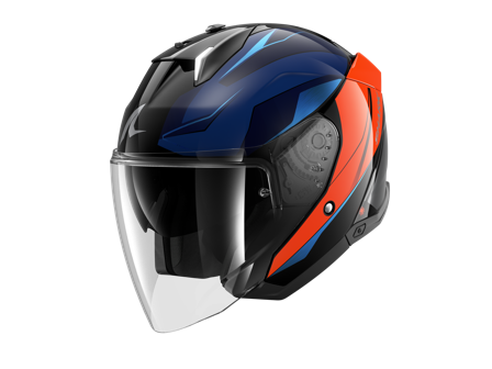 Shark Skwal I3 Jet Mekarium Open Face Helmet Black/Orange Chrome L