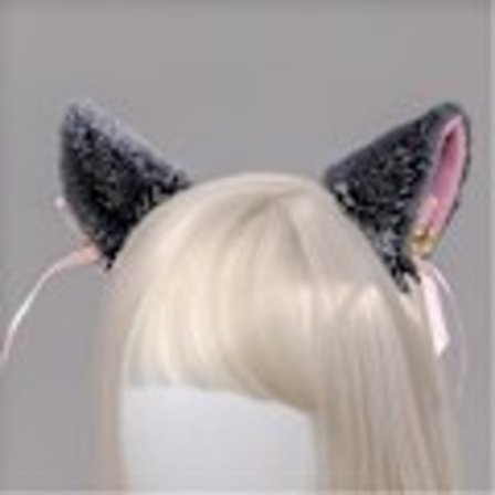 Katteøre Hårbøjle Cosplay Piger Plysset Pelset Katteøre Cosplay Kostume Fest Hårbånd til Kvinder Piger Børn - Grå