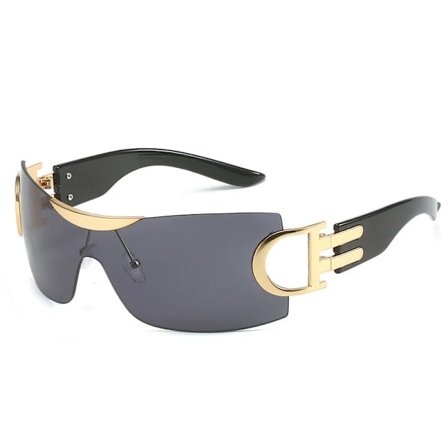 Överdimensionerade sportcykelglasögon för män, punk, goggle i ett stycke, dam 2000-tals märkesdesign solglasögon Y2k solglasögon
