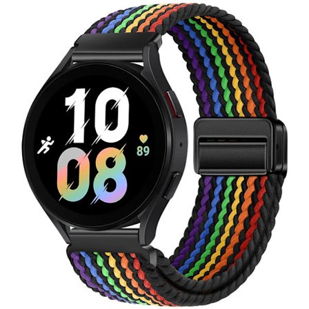 20mm 22mm Flätat Nylonarmband kompatibelt med Samsung Galaxy Watch 6 5 4 Magnetiskt Armbandsbälte Huawei Watch 4 Pro/GT3 Pro Amazfit GTR4 Band